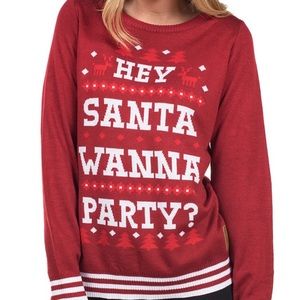 “Hey Santa Wanna Party?” Tipsy Elves Ugly Sweater
